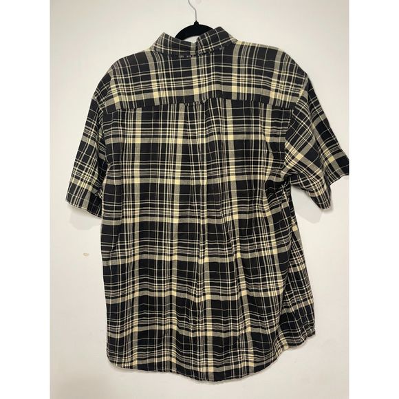 Mens Orvis Short Sleeve Button Down Black and Yellow‎ Checkers Size L - Picture 4 of 4